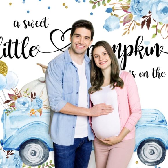 (Ship In 24HR) Aperturee Little Pumpkin Boho Floral Baby Shower Arch Backdrop